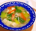 チンゲン菜とカニカマのとろみ中華スープ